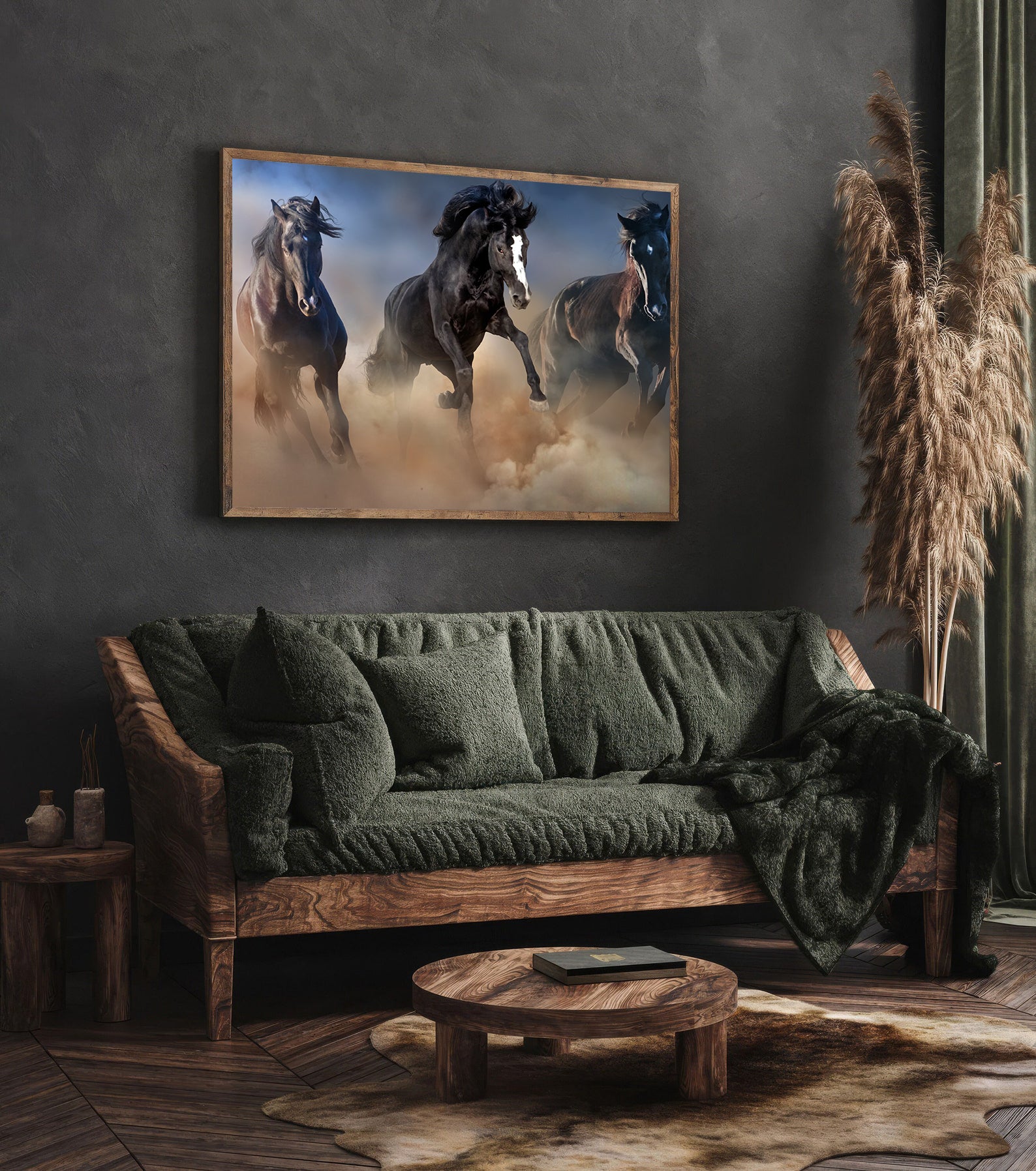 Leinwandbild - Schwarze Hengste