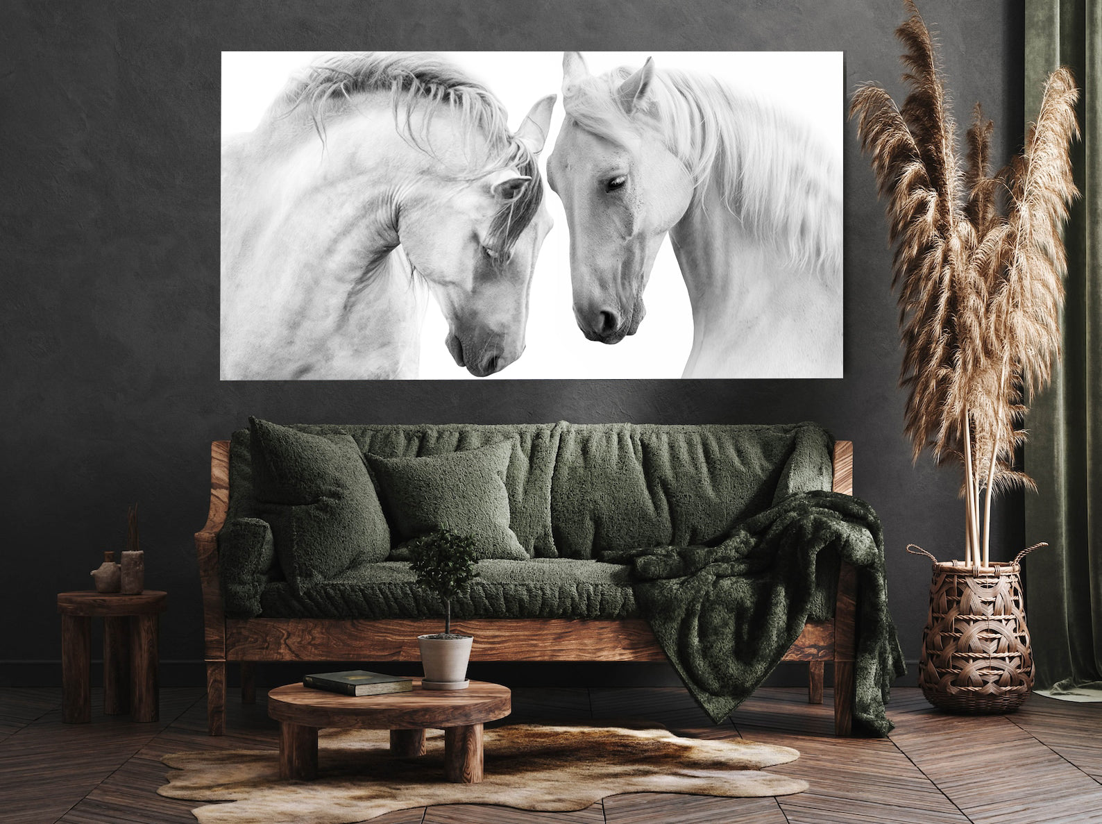Leinwandbild - Weiße Pferde