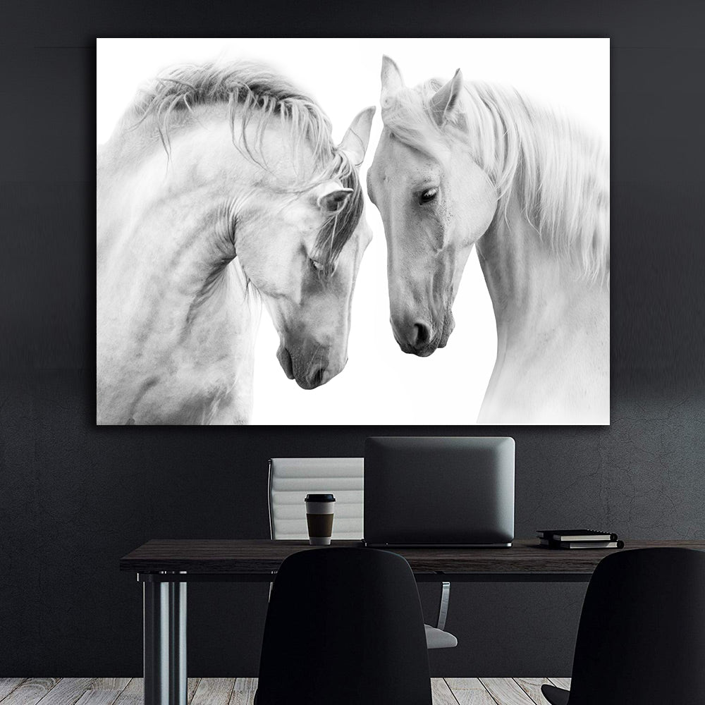 Leinwandbild - Weiße Pferde