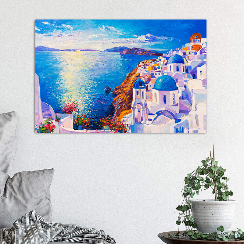 Peinture sur toile - Santorin, Grèce