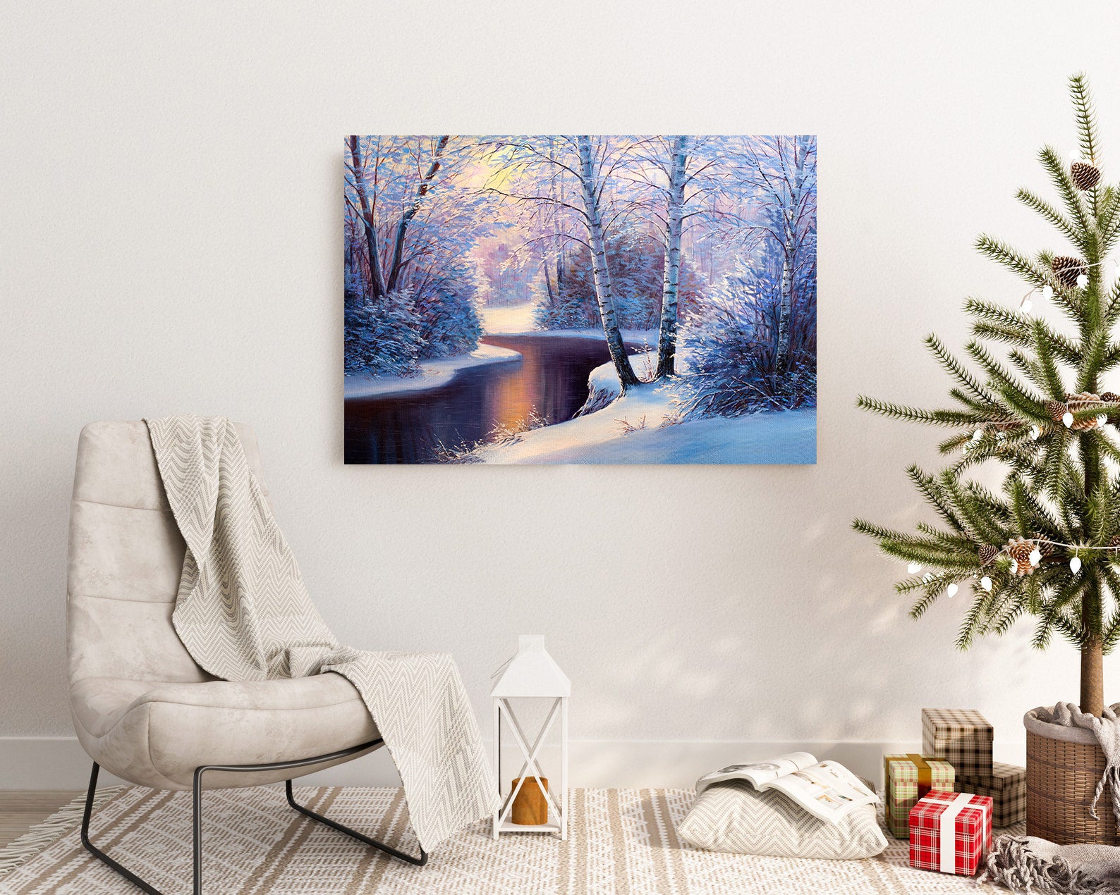 Peinture sur toile - Paysage d'hiver
