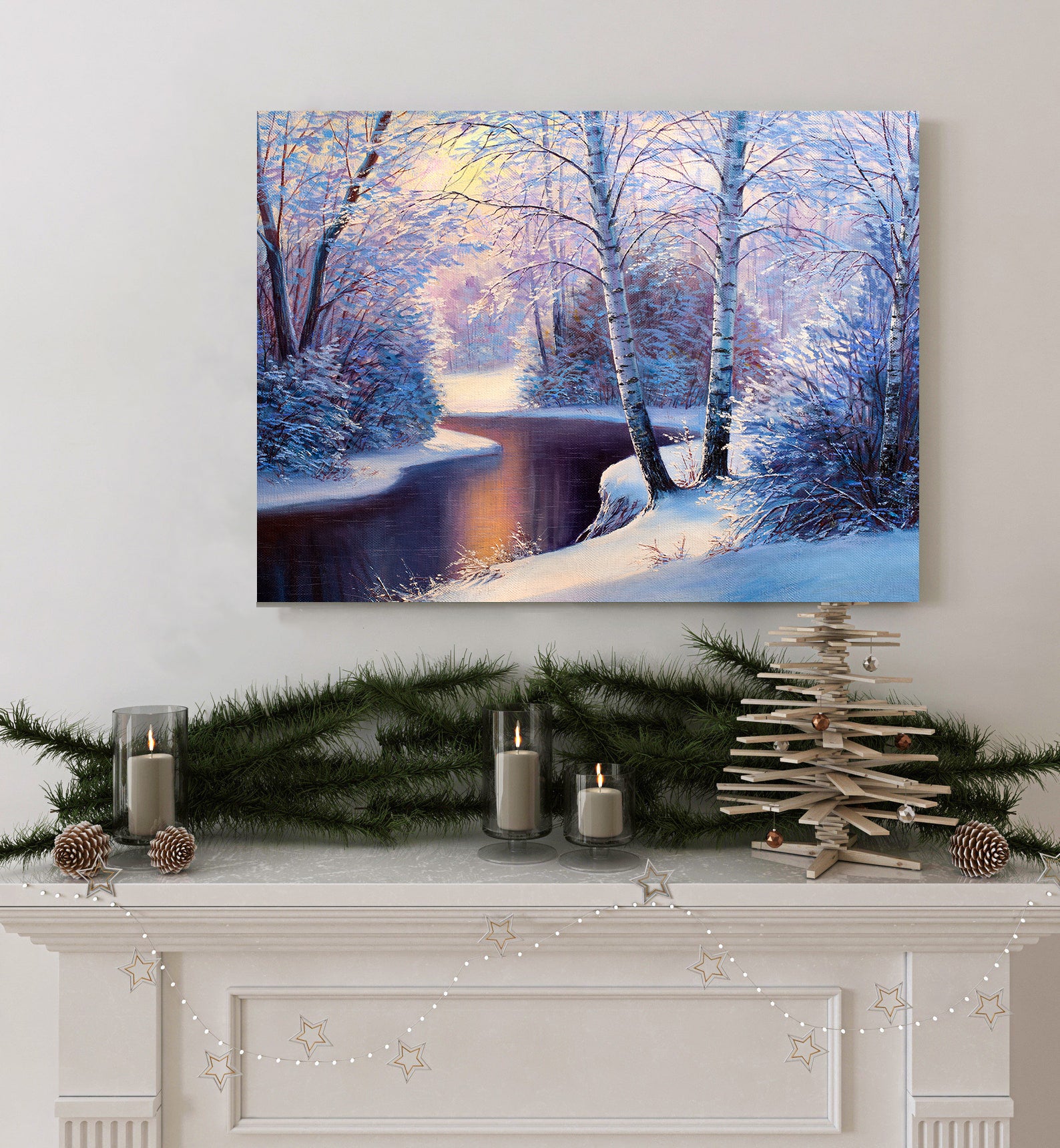 Peinture sur toile - Paysage d'hiver