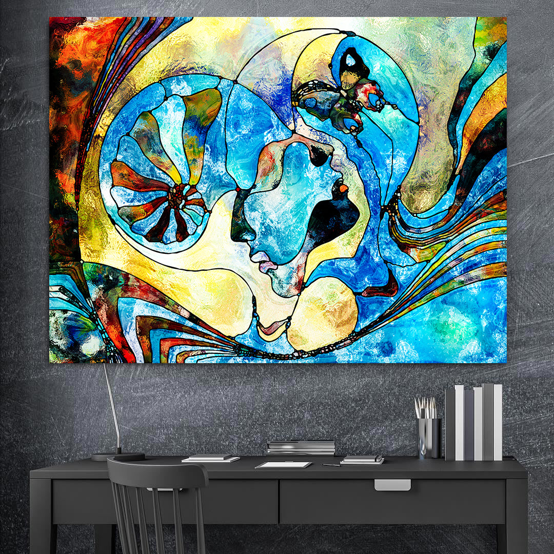 Leinwandbild - Zwei Liebende Abstrakt