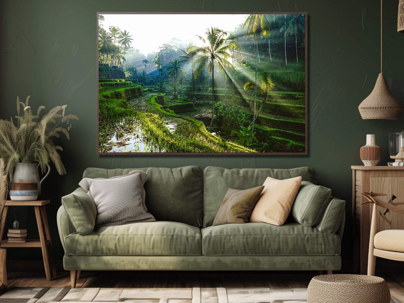 Peinture sur toile - Paysage avec palmiers