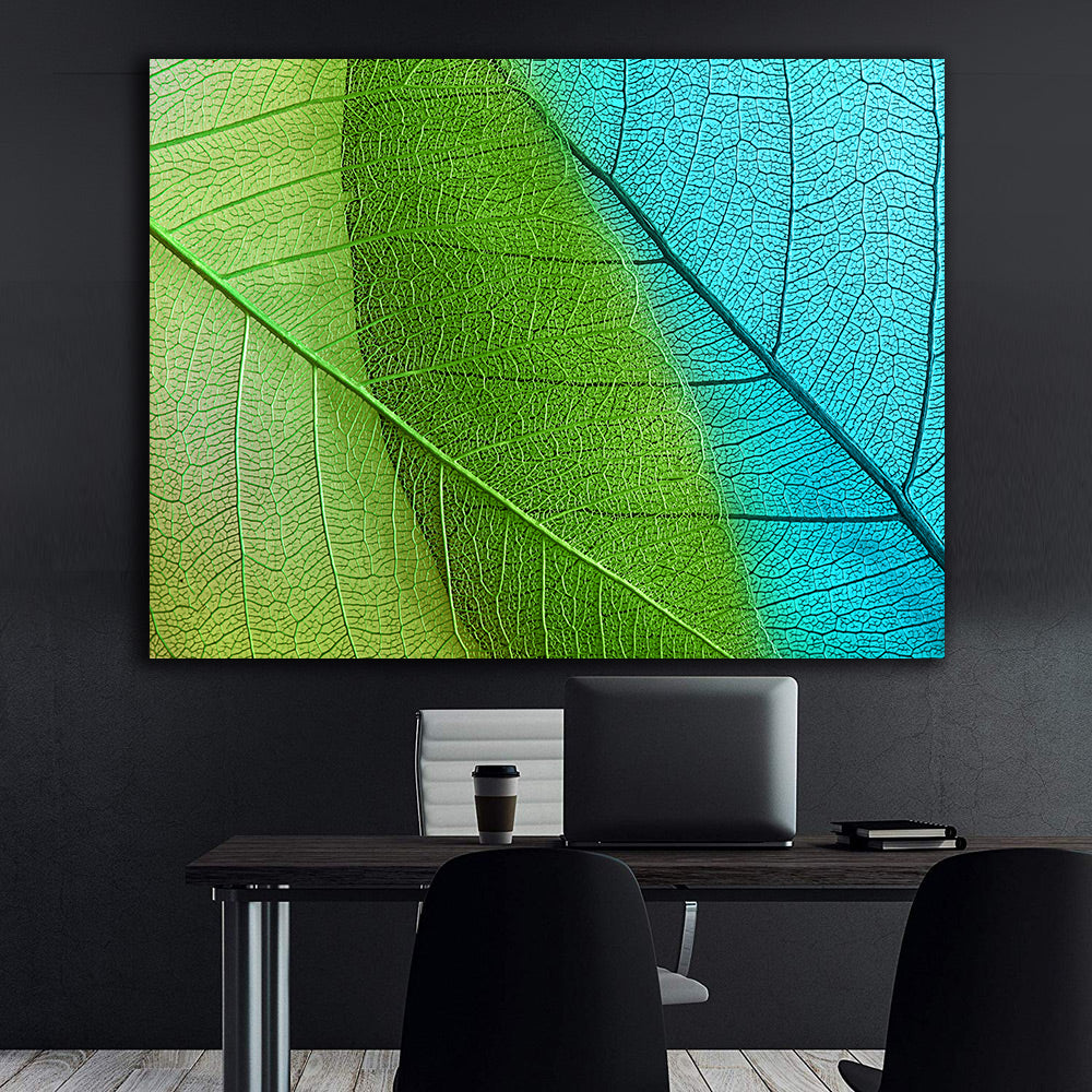 Peinture sur toile - Feuille verte