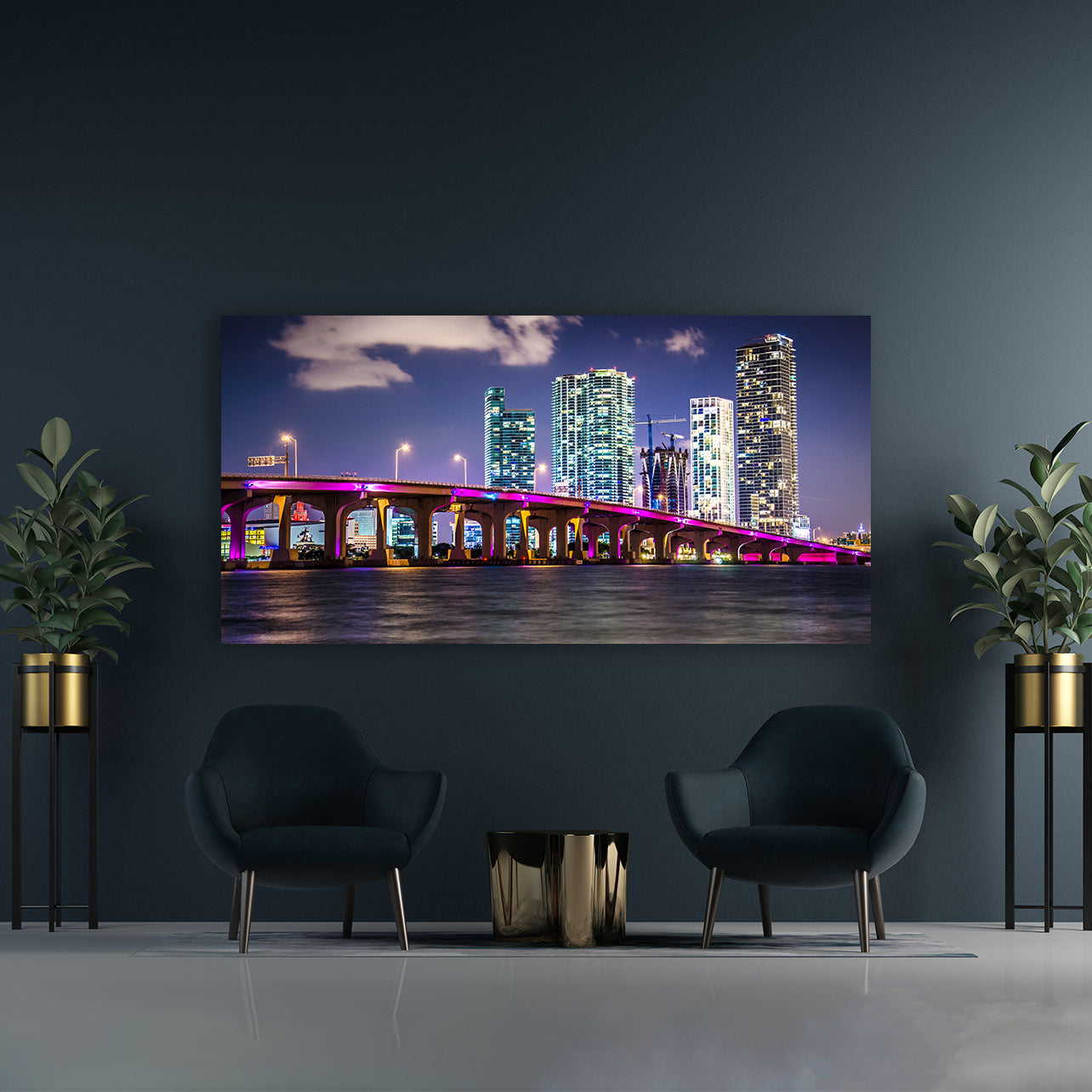 Leinwandbild - Miami Florida Nacht