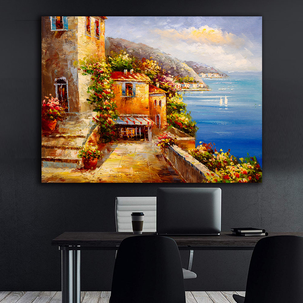 Leinwandgemälde - Kleines Haus am Meer