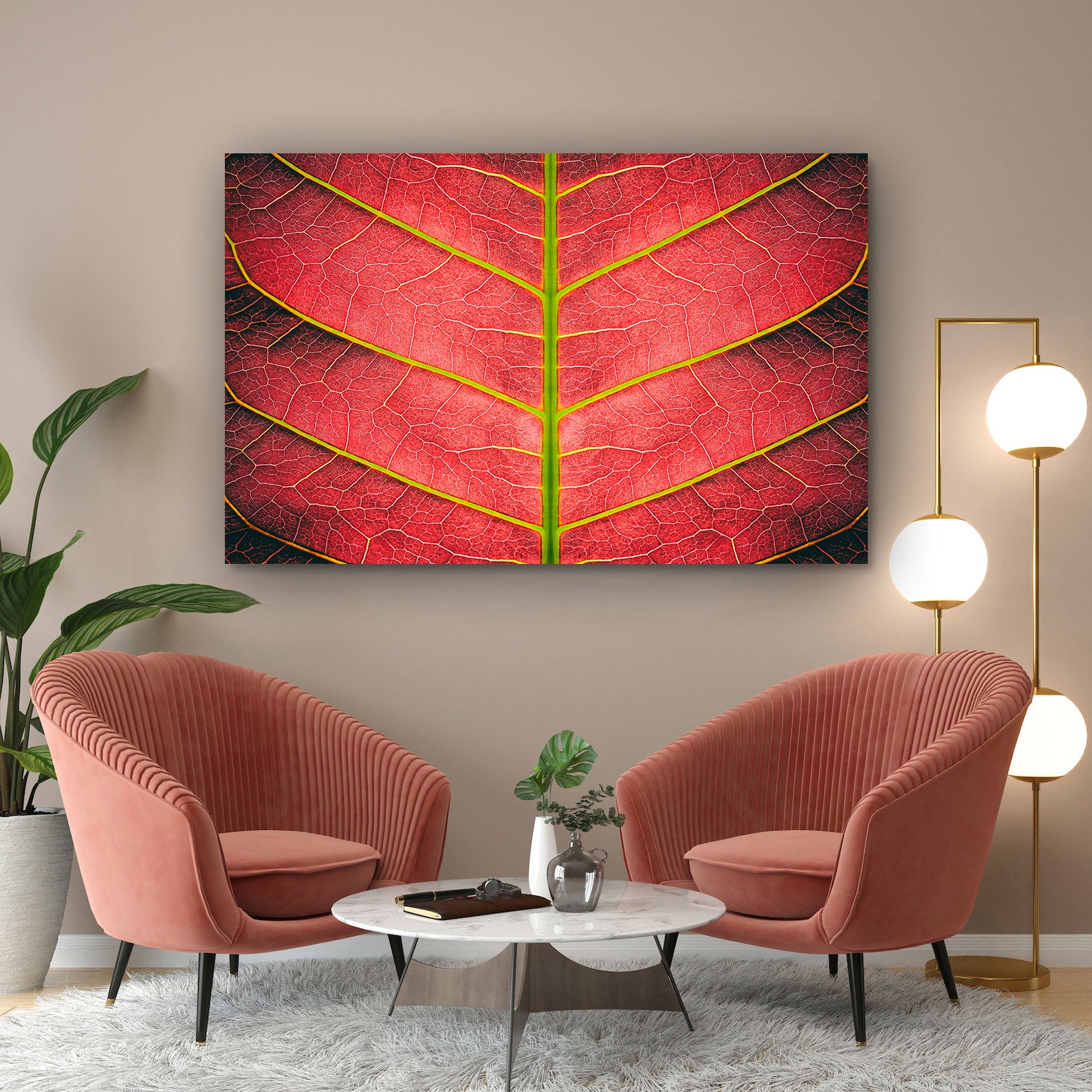 Leinwandgemälde - Rotes Blatt