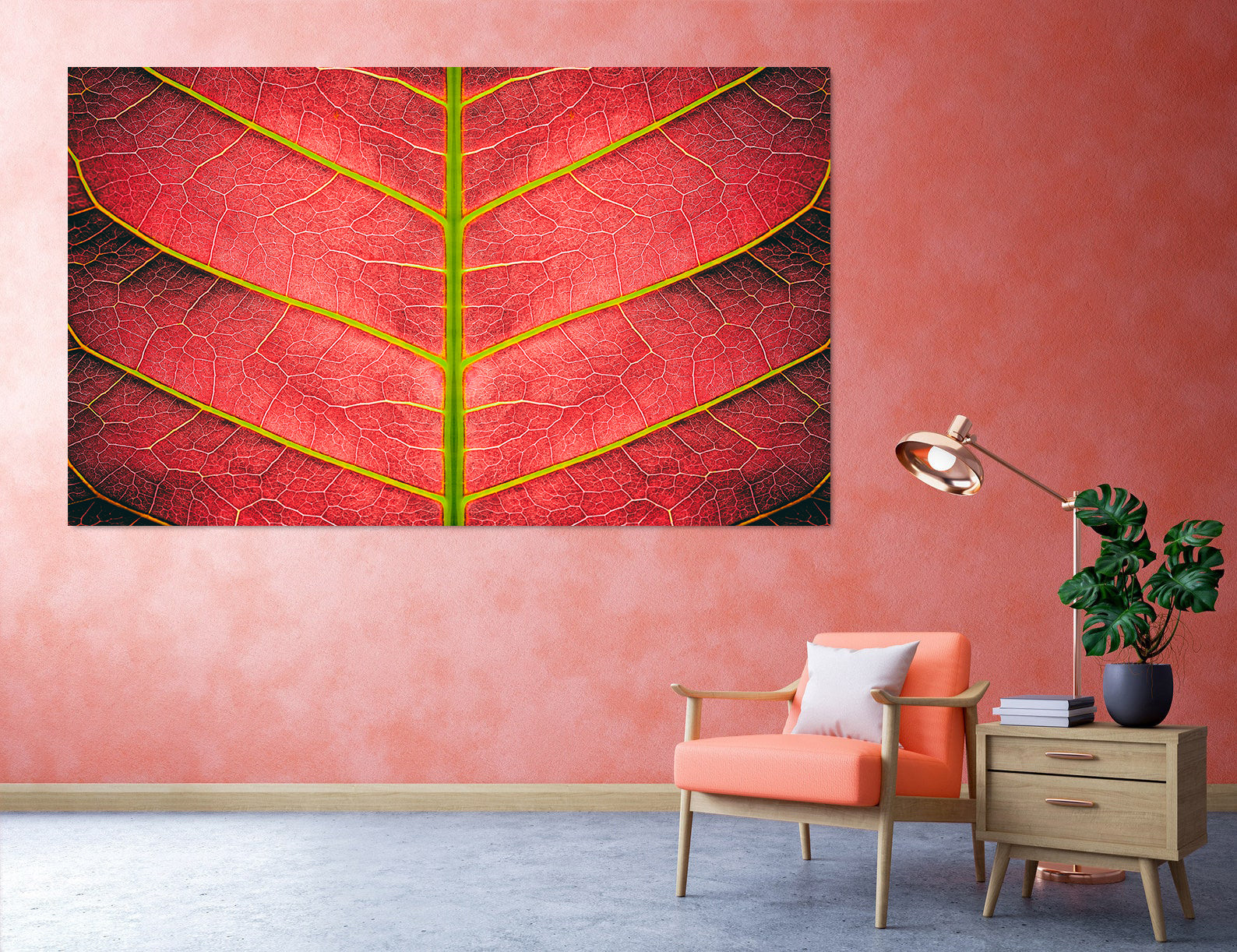 Leinwandgemälde - Rotes Blatt