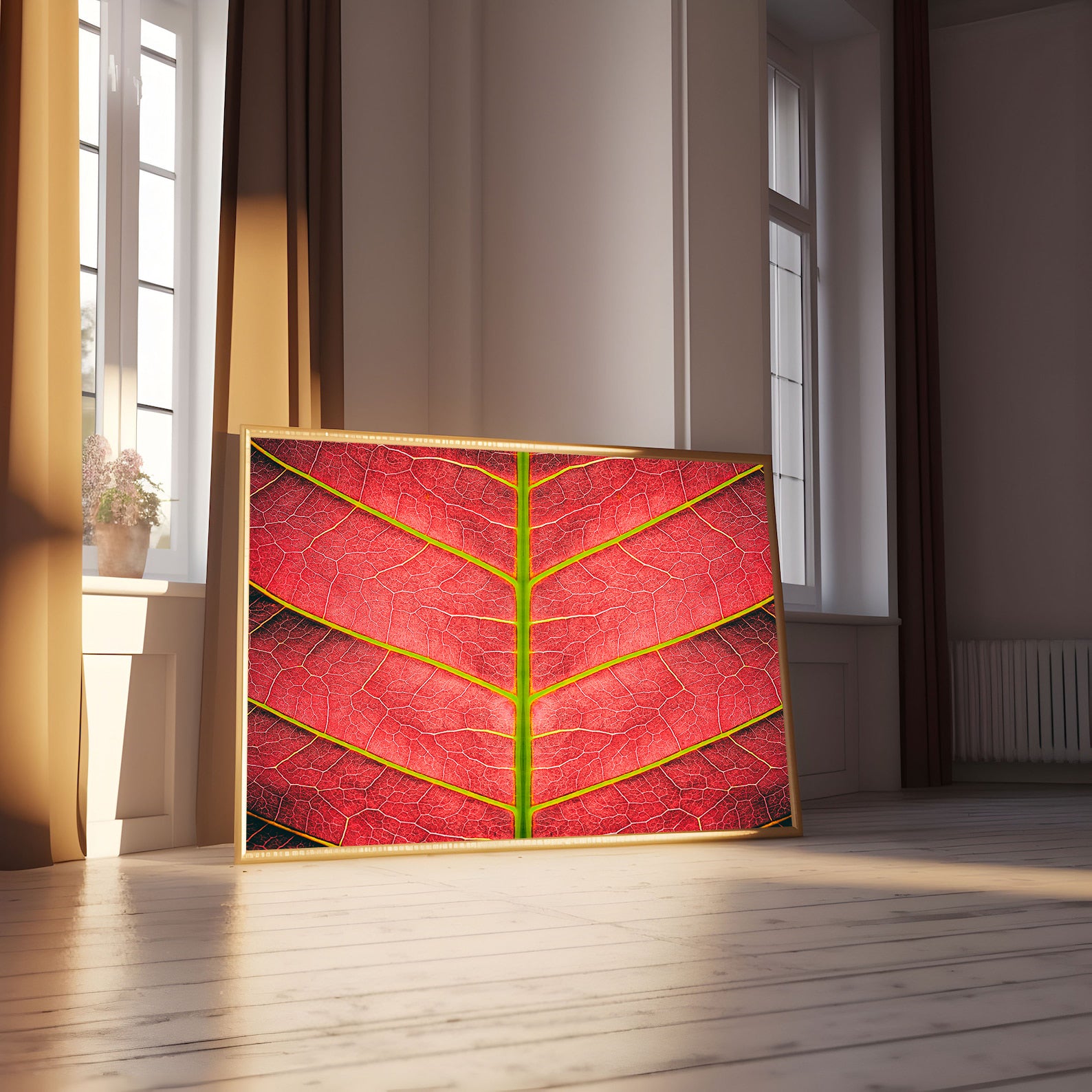 Leinwandgemälde - Rotes Blatt