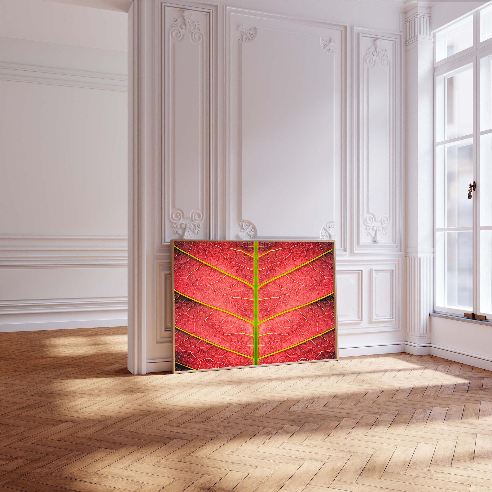 Leinwandgemälde - Rotes Blatt