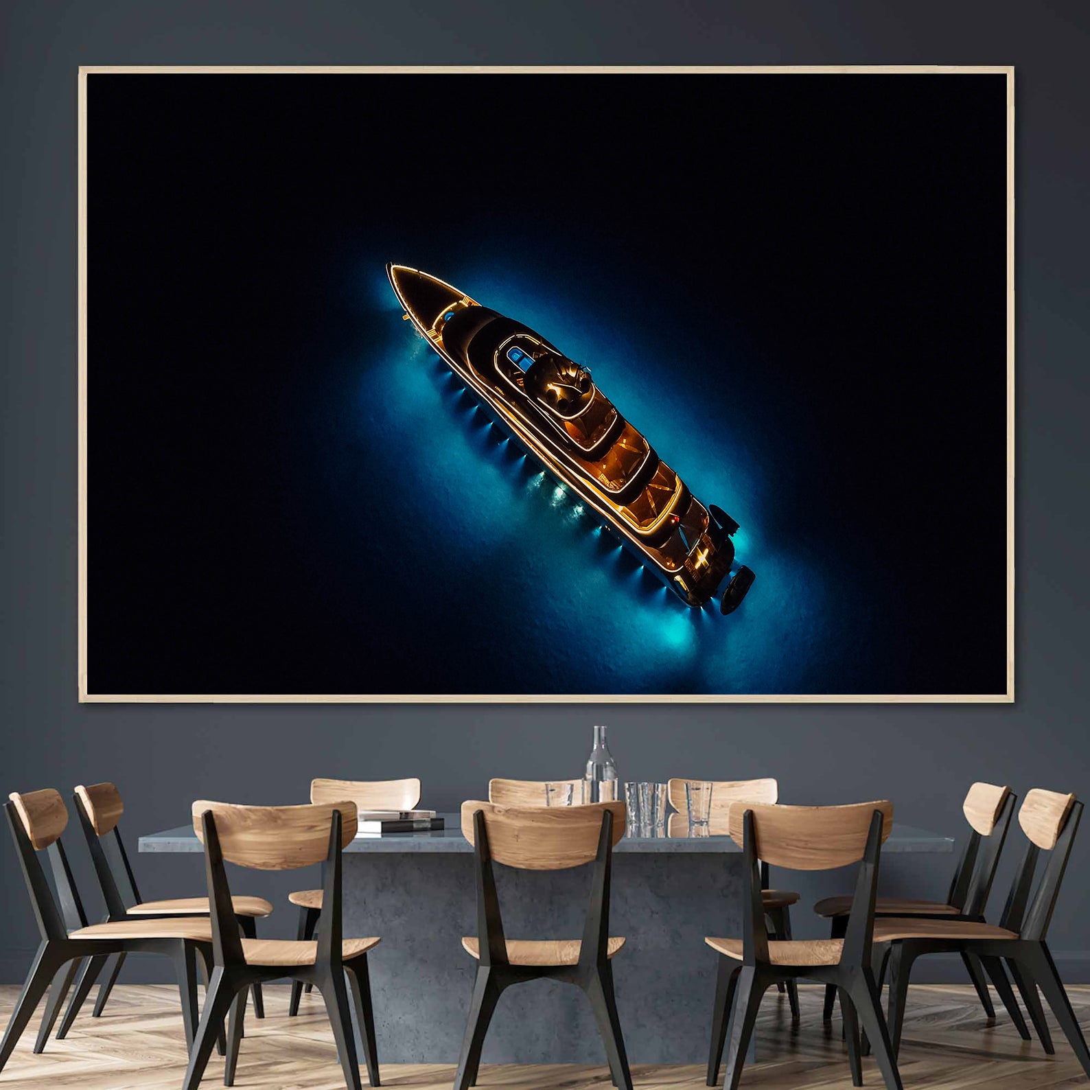 Peinture sur toile - Yacht de luxe sur l'eau