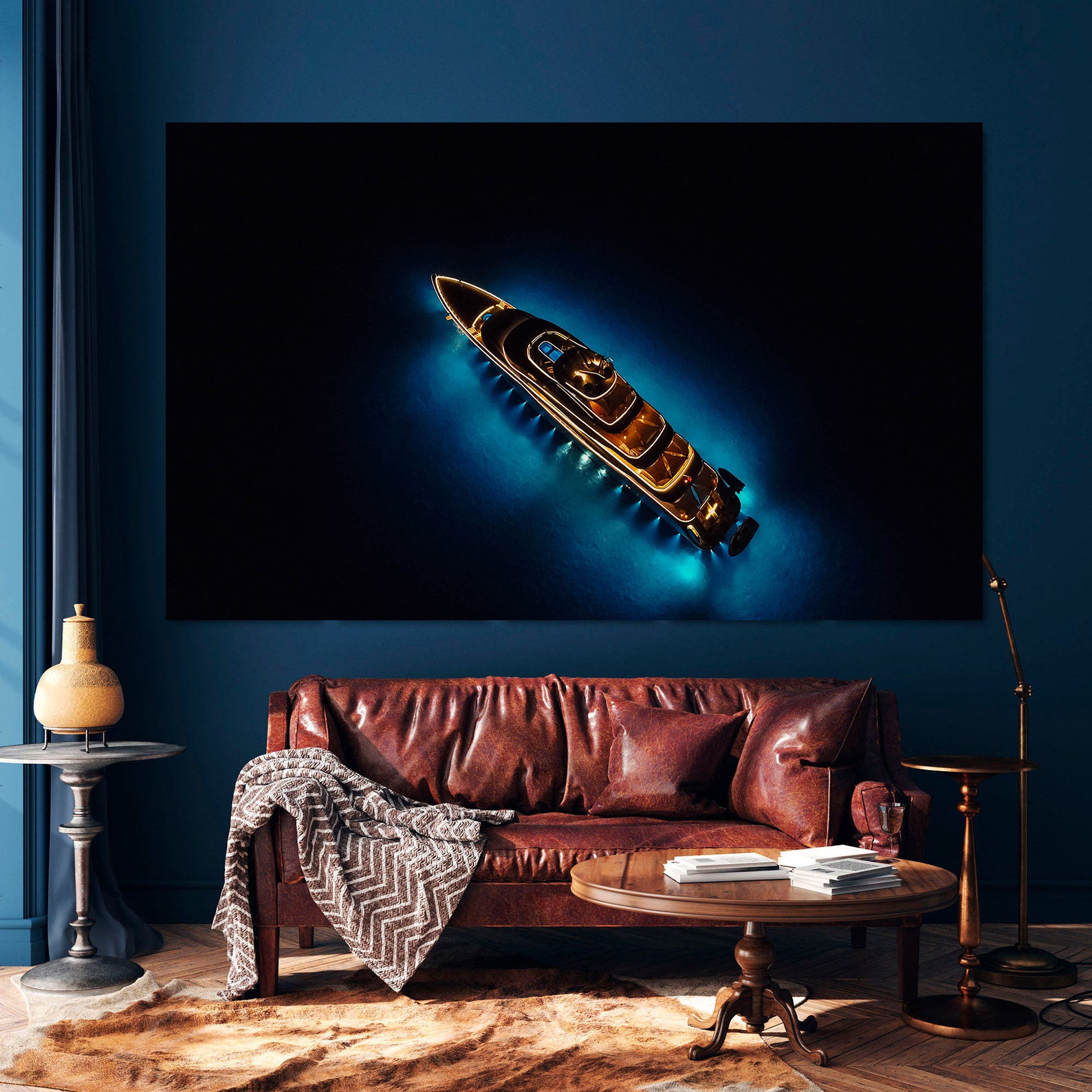 Peinture sur toile - Yacht de luxe sur l'eau