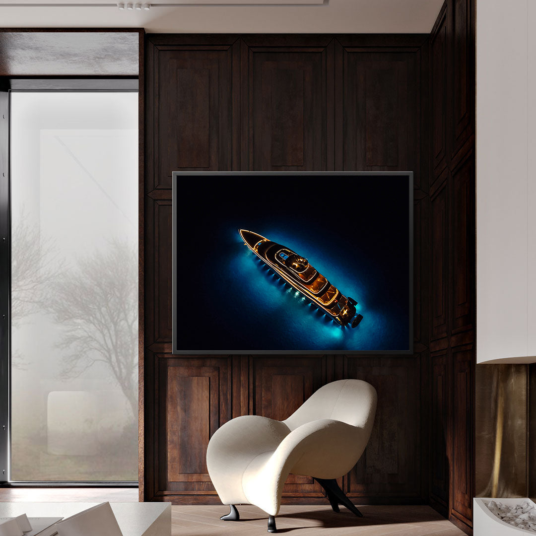 Peinture sur toile - Yacht de luxe sur l'eau