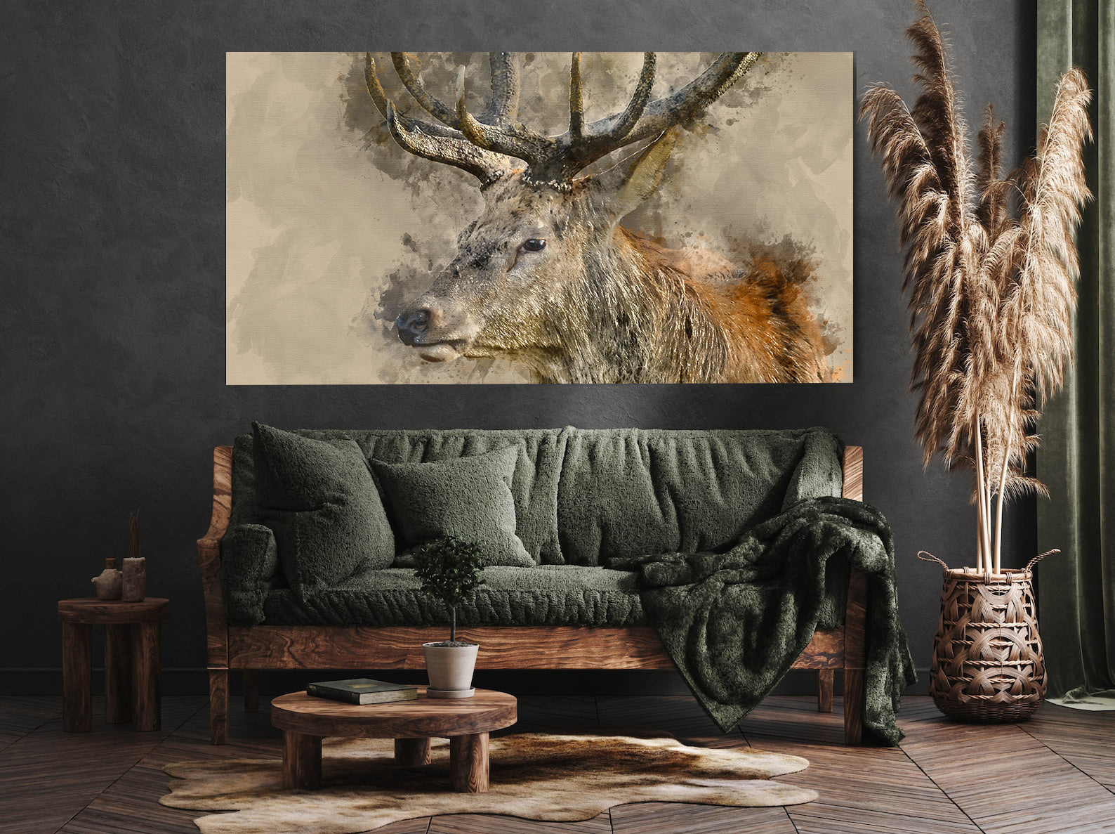 Leinwandbild - Hirschportrait