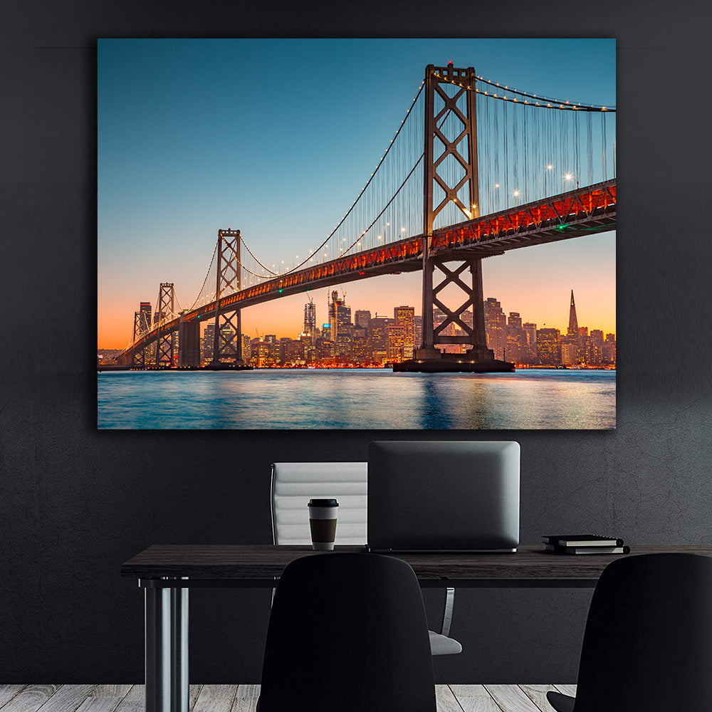 Leinwandgemälde - Stadtlandschaftsbrücke