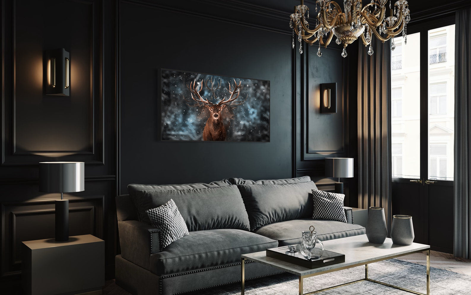 Tablou Canvas - Cerb în Pădure