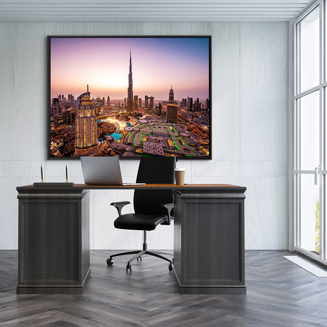 Leinwandgemälde - Dubai bei Sonnenuntergang