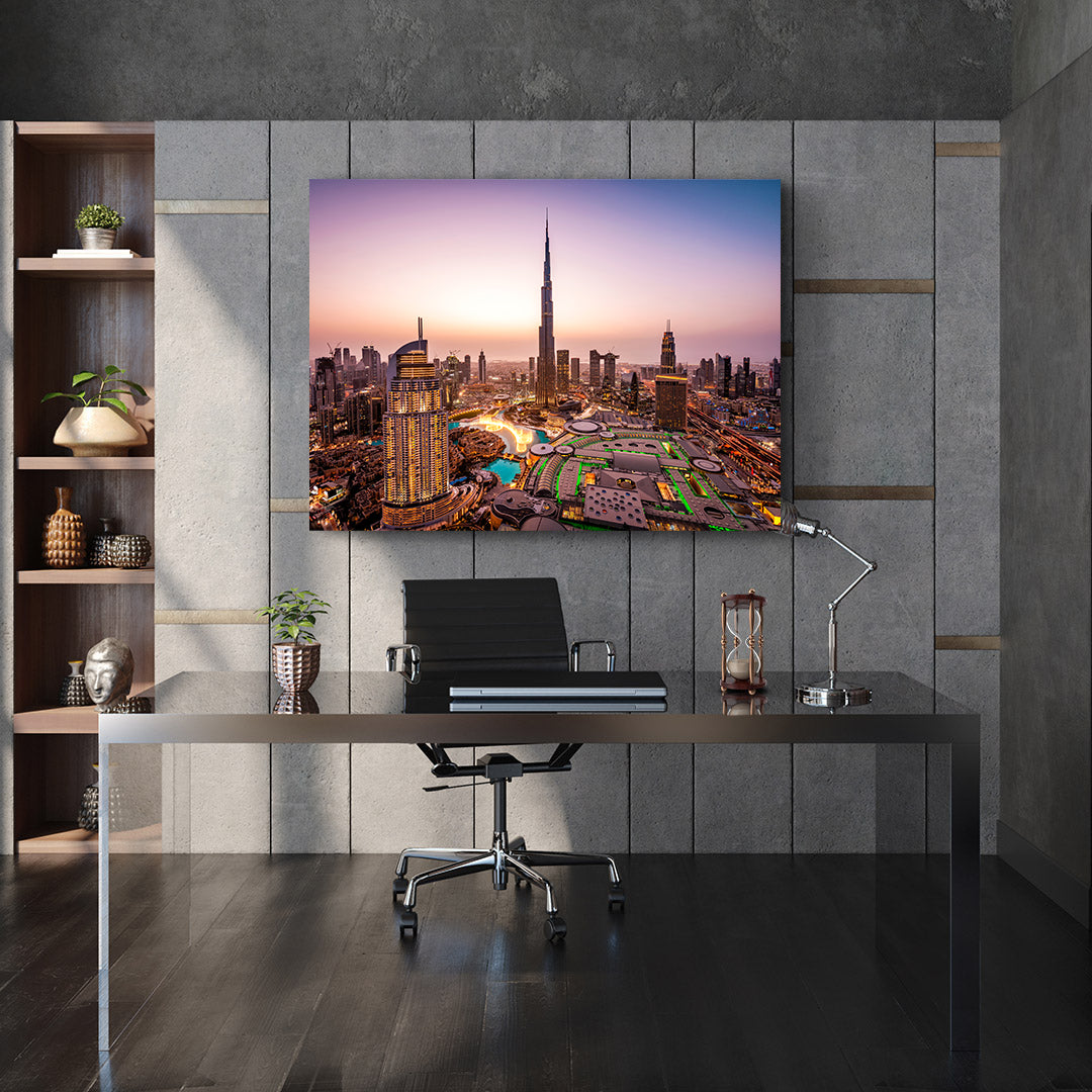 Leinwandgemälde - Dubai bei Sonnenuntergang