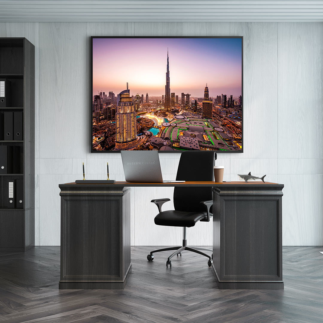 Leinwandgemälde - Dubai bei Sonnenuntergang