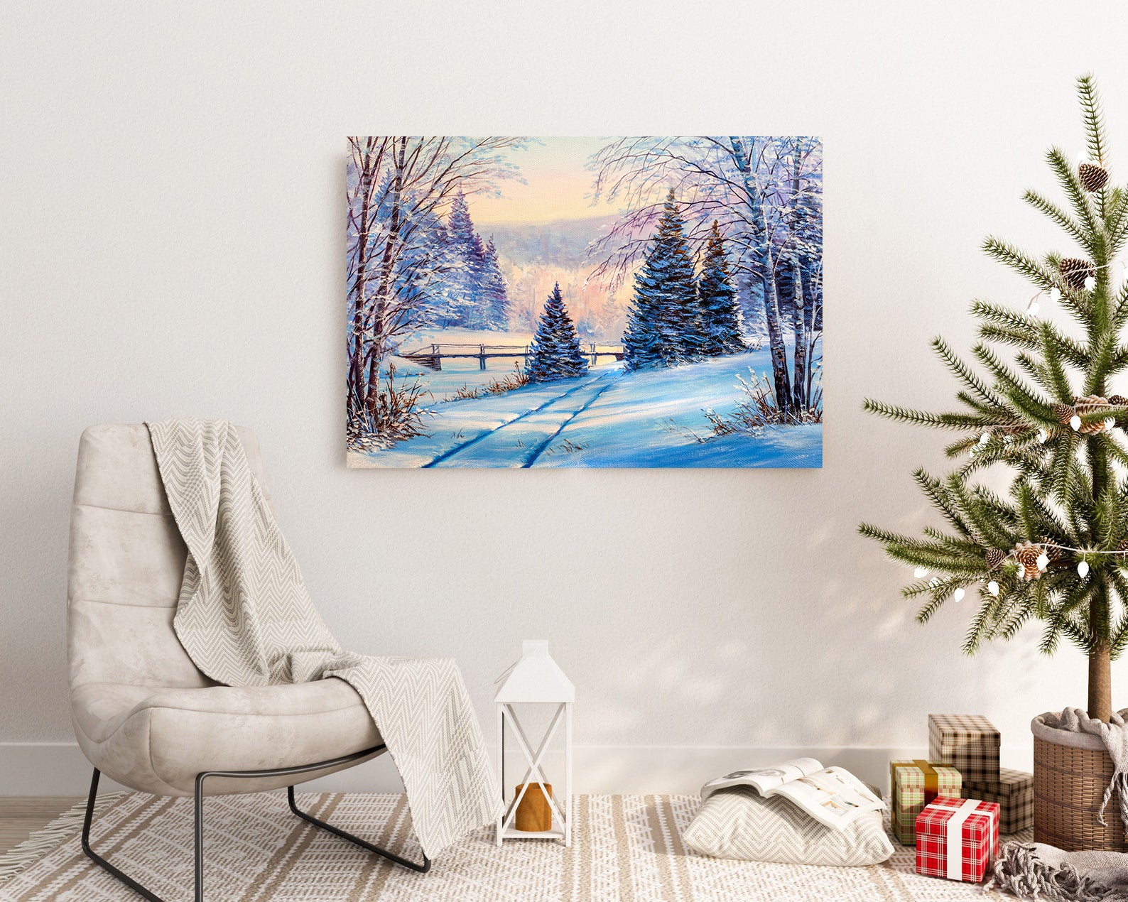 Leinwandgemälde - Winterwaldlandschaft