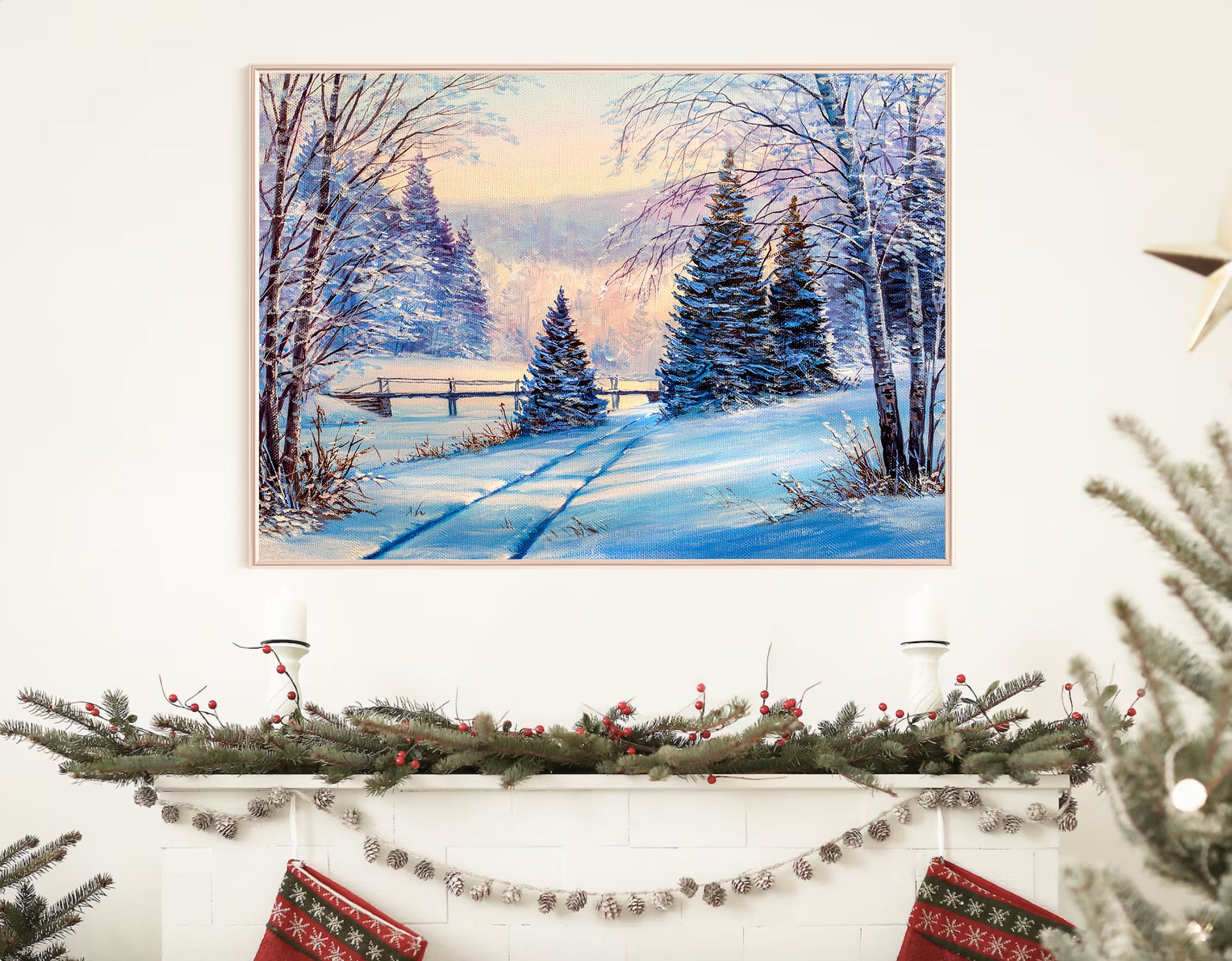 Leinwandgemälde - Winterwaldlandschaft