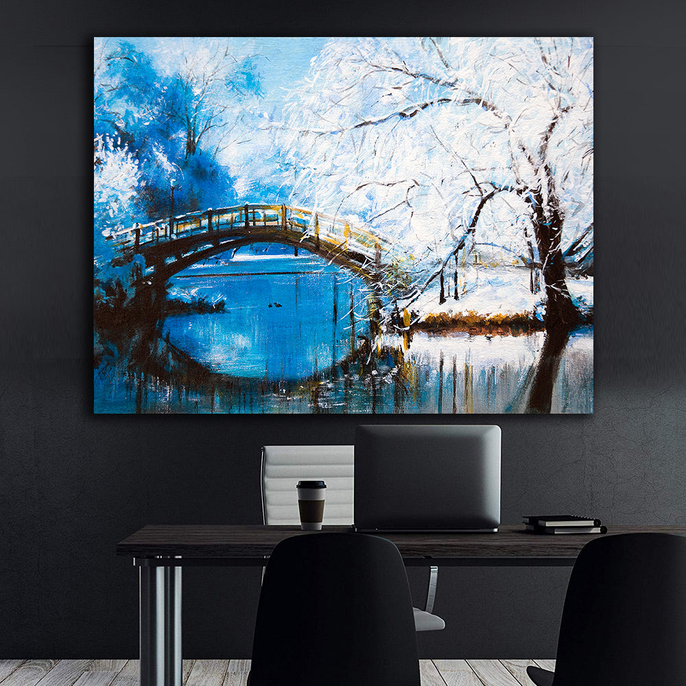 Leinwandgemälde - Winterwaldlandschaft