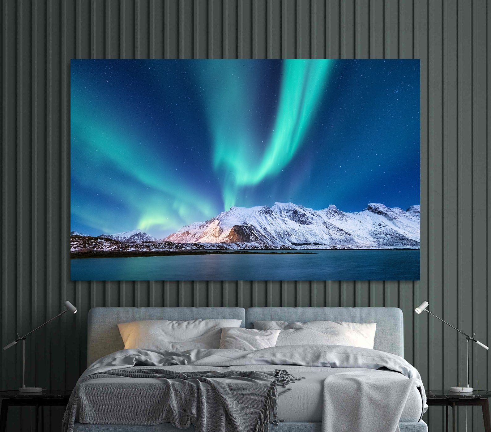 Peinture sur toile - Aurore boréale