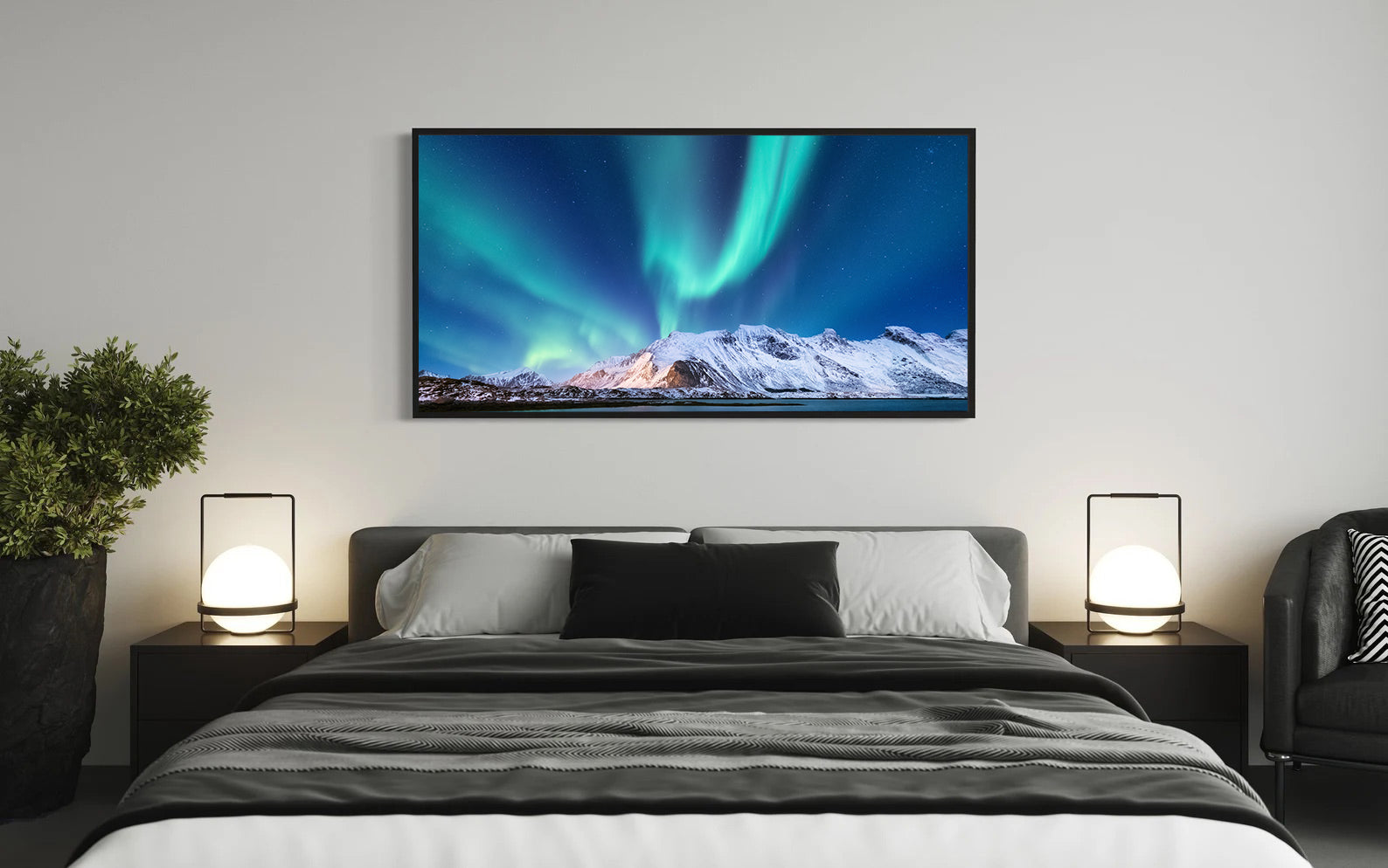 Peinture sur toile - Aurore boréale