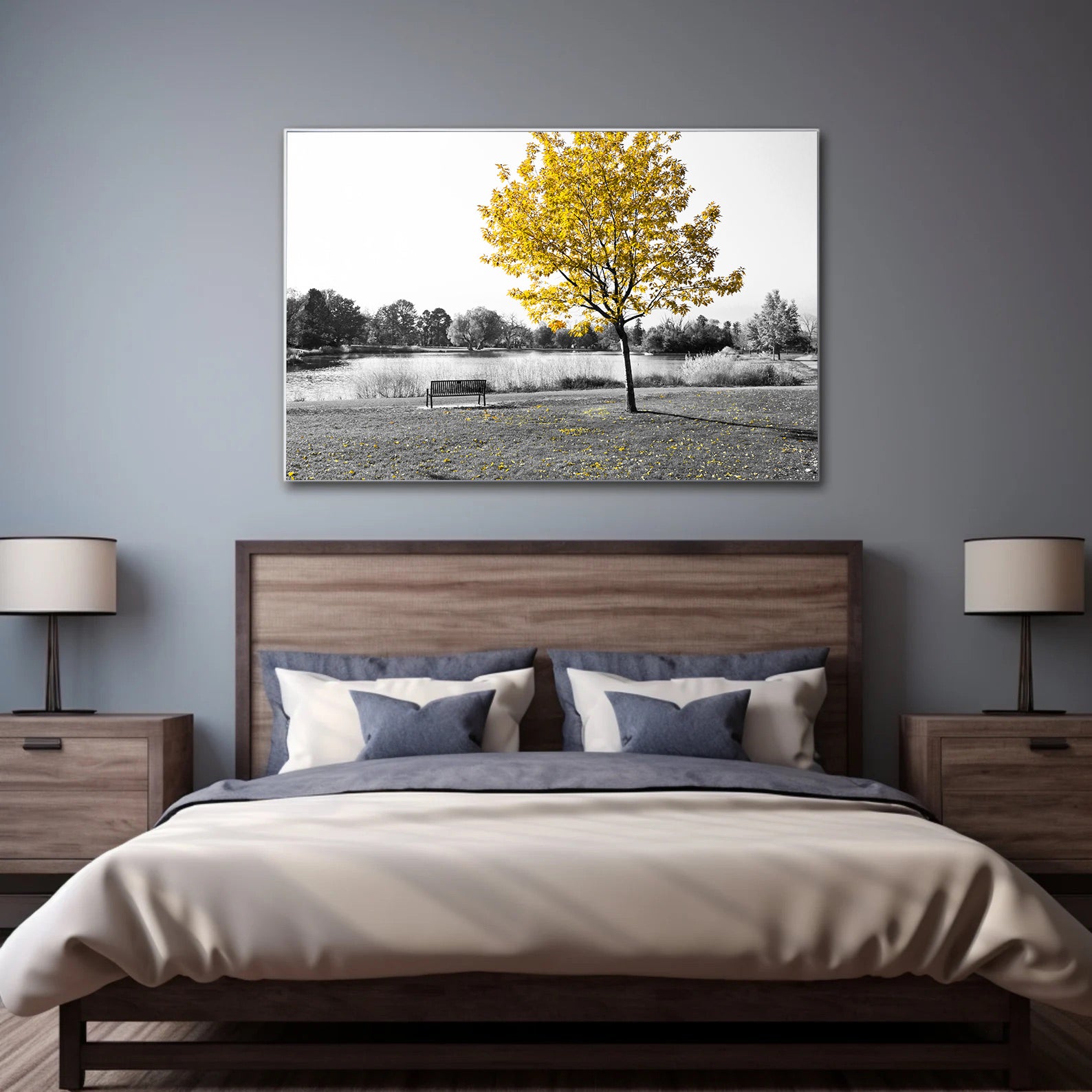 Peinture sur toile - Arbre aux feuilles jaunes