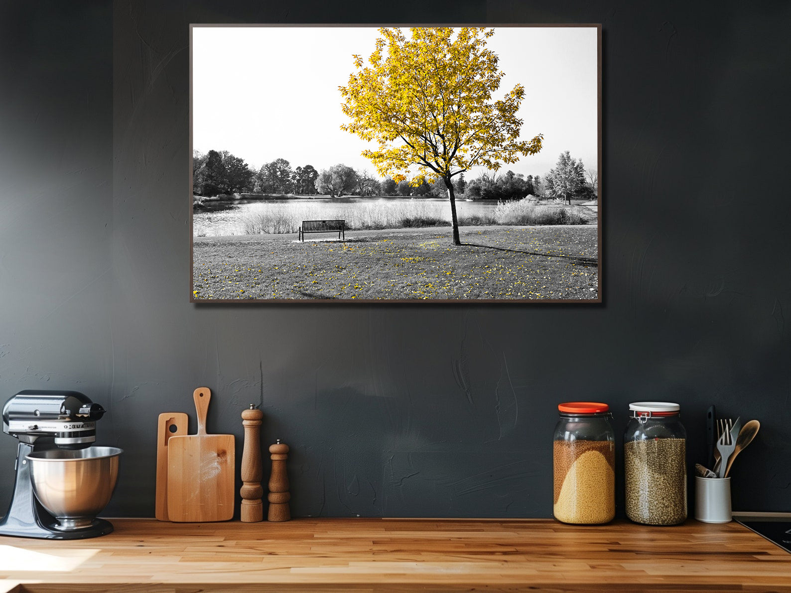 Peinture sur toile - Arbre aux feuilles jaunes