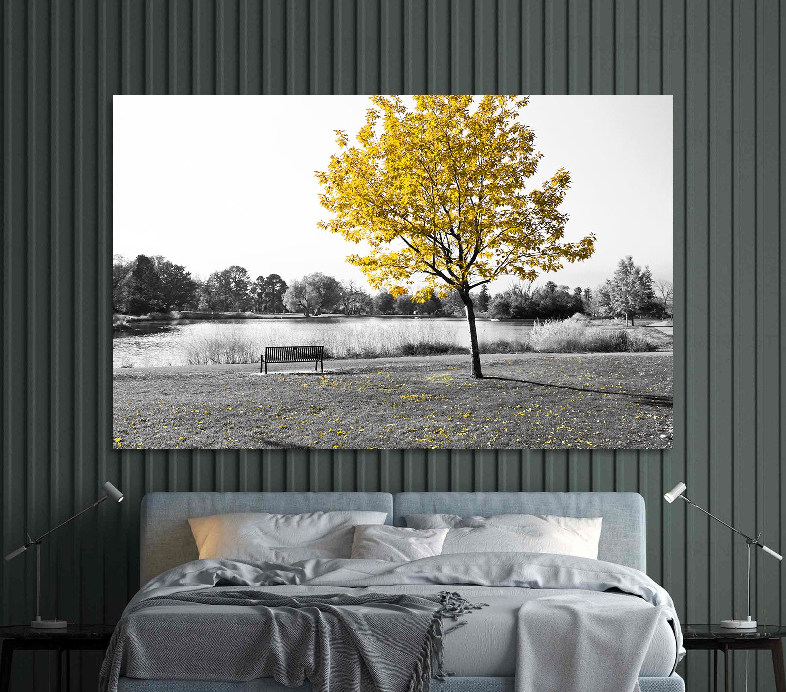 Peinture sur toile - Arbre aux feuilles jaunes