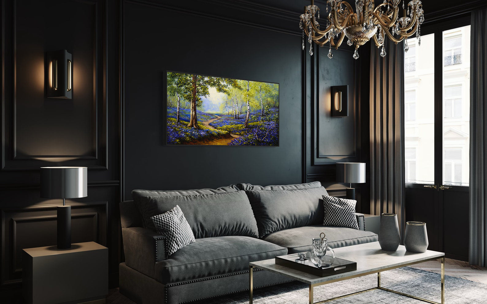 Peinture sur toile - Paysage forestier