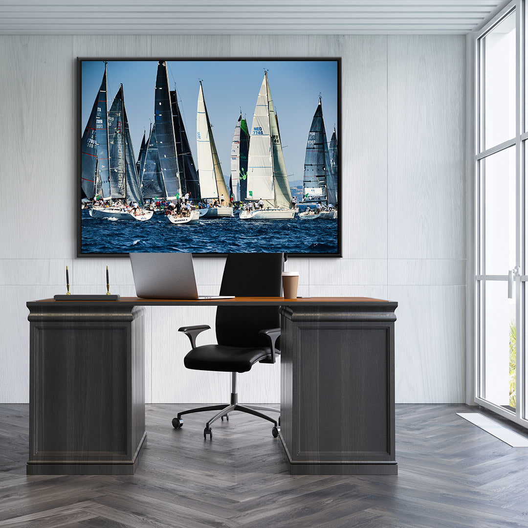 Leinwandbild - Wassersportwettkämpfe mit Booten