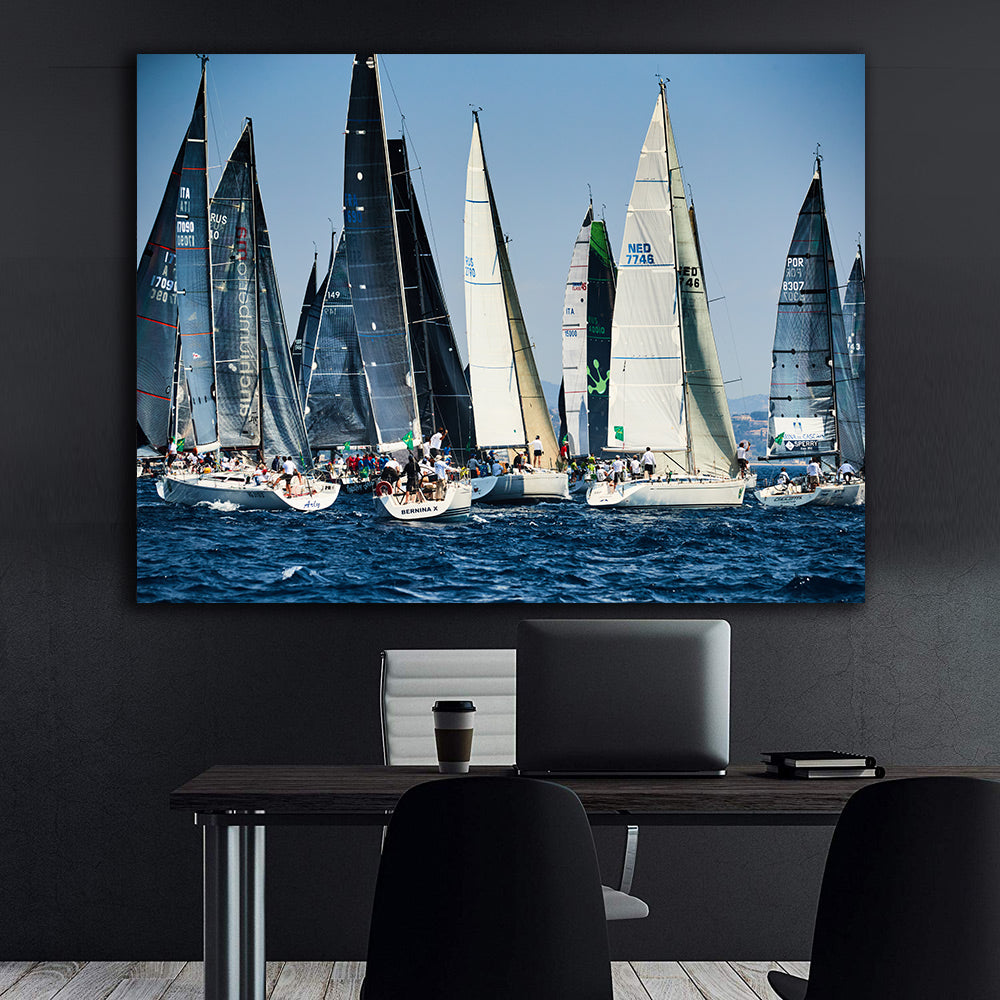 Leinwandbild - Wassersportwettkämpfe mit Booten