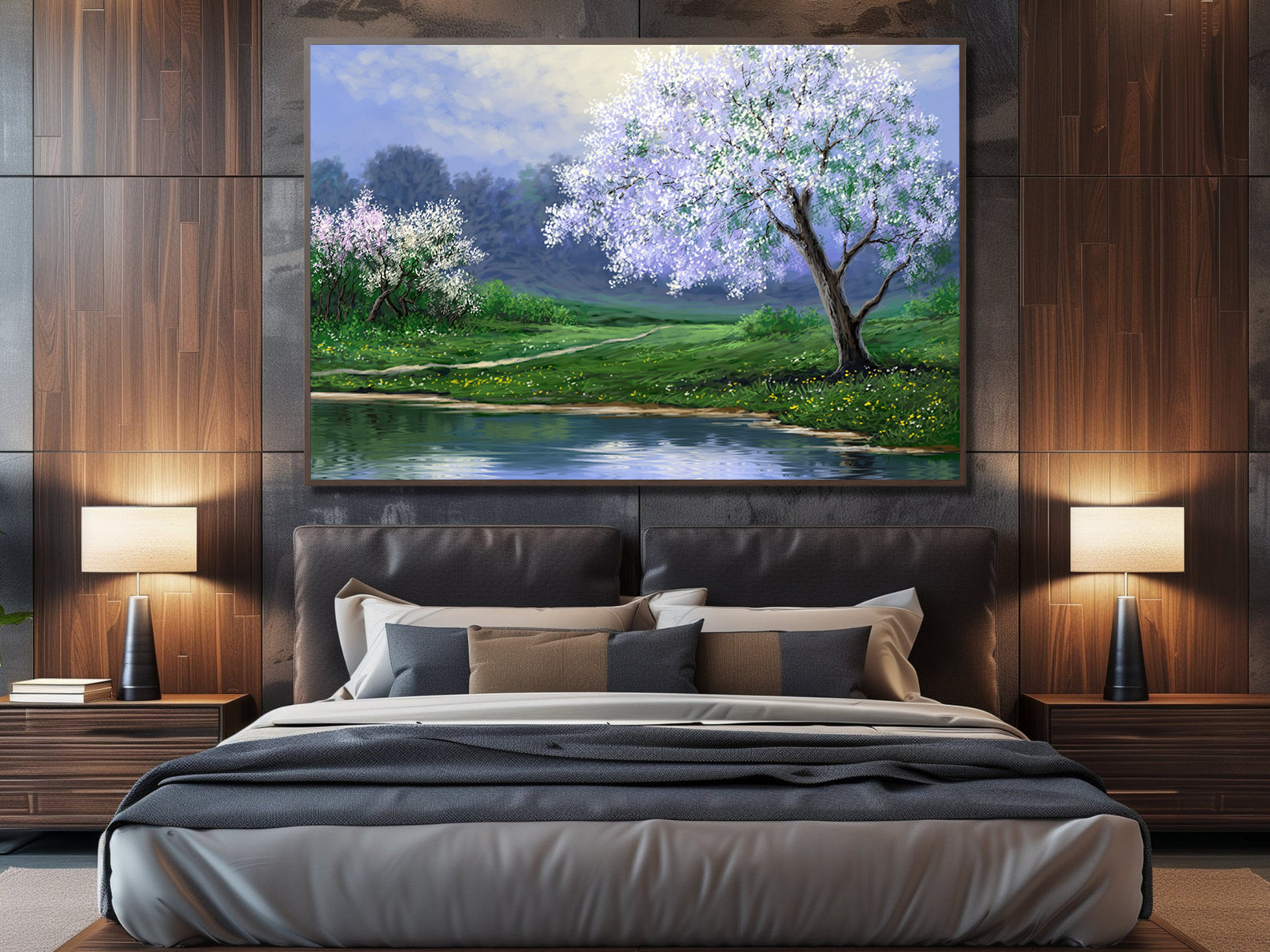 Tablou Canvas - Copac cu Flori Violete