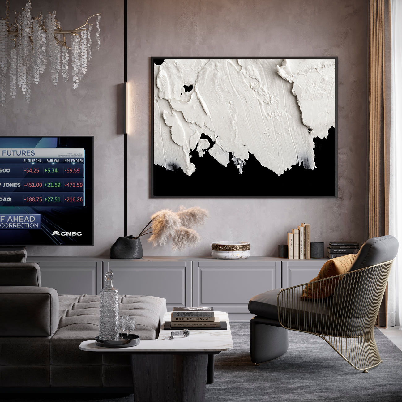 Tablou Canvas - Abstract Alb Negru