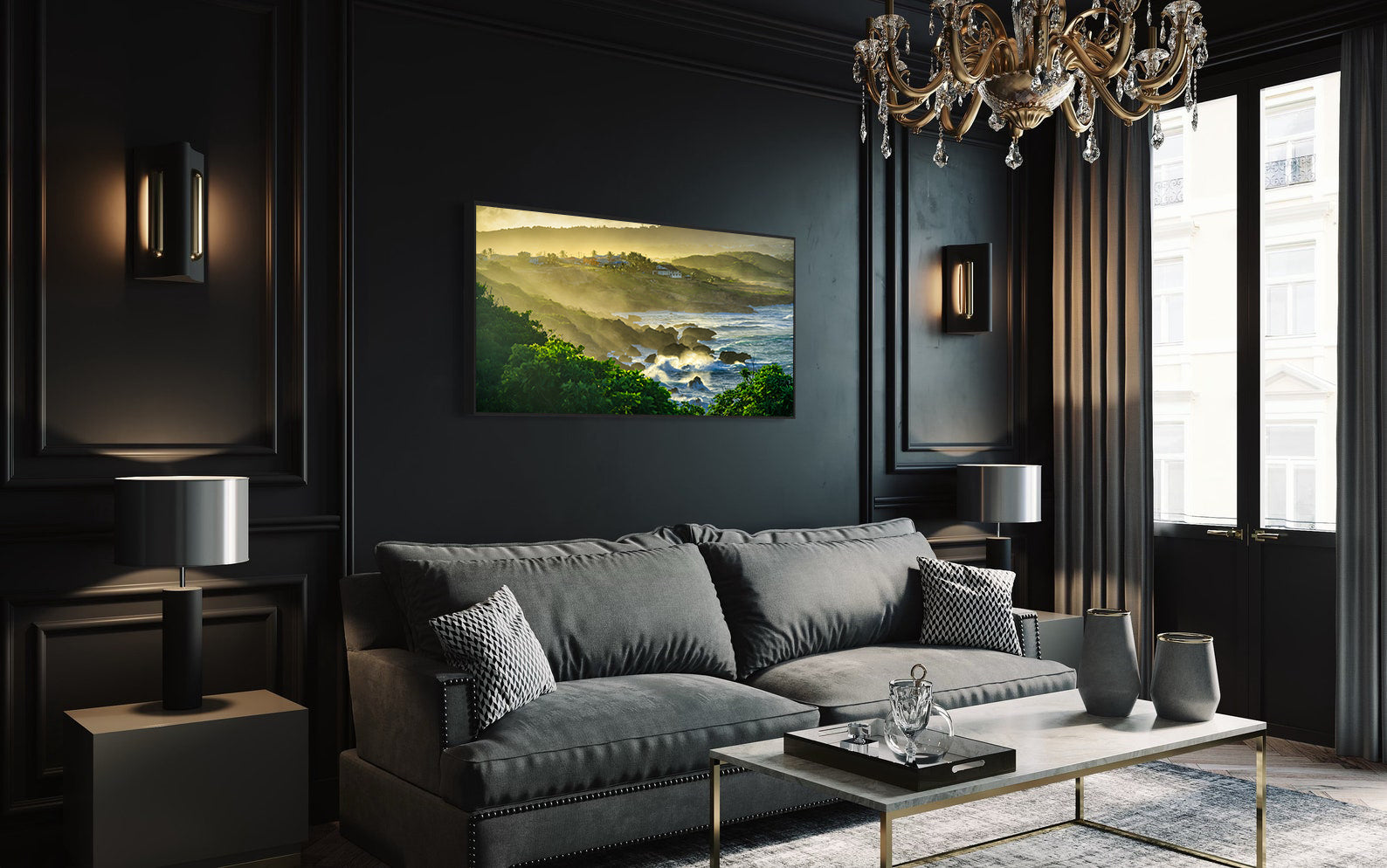 Peinture sur toile - Paysage marin