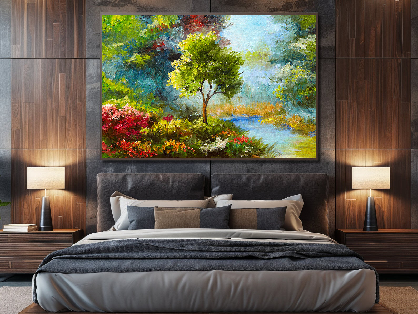 Peinture sur toile - Paysage forestier