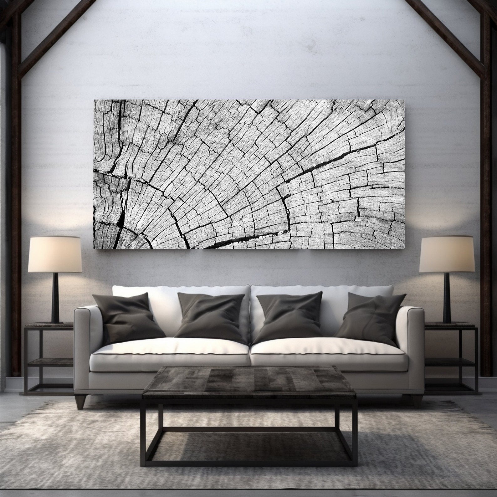 Leinwandgemälde - Schwarz-Weiß-Baum