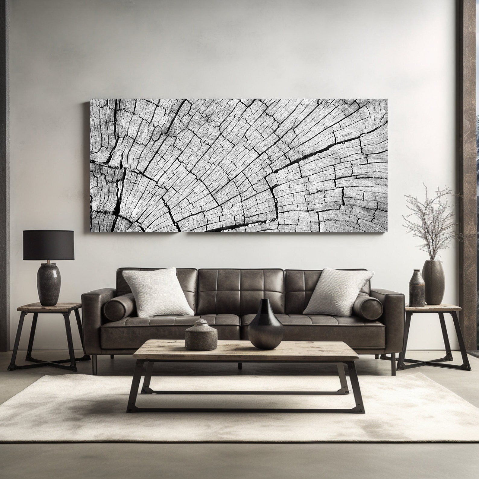 Peinture sur toile - Arbre en noir et blanc