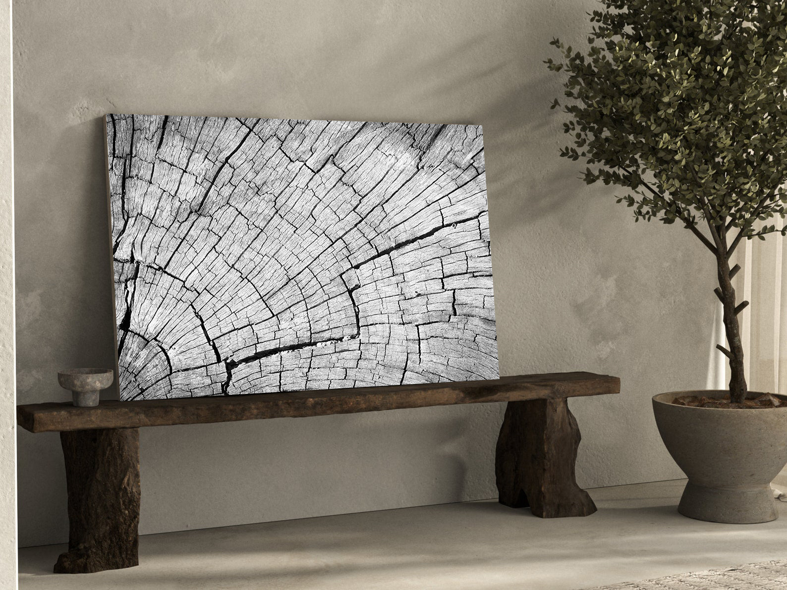 Peinture sur toile - Arbre en noir et blanc