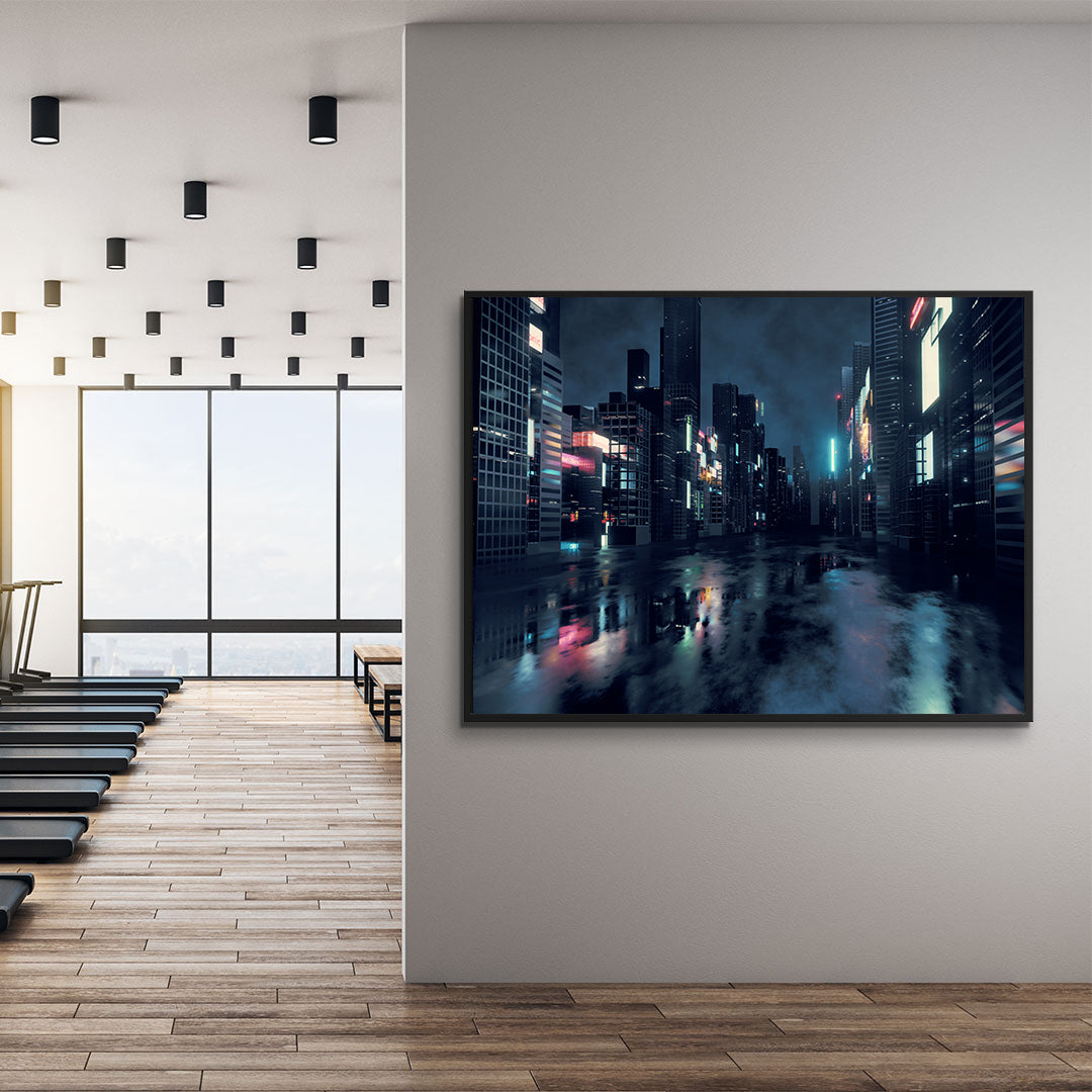 Peinture sur toile - Ville de nuit