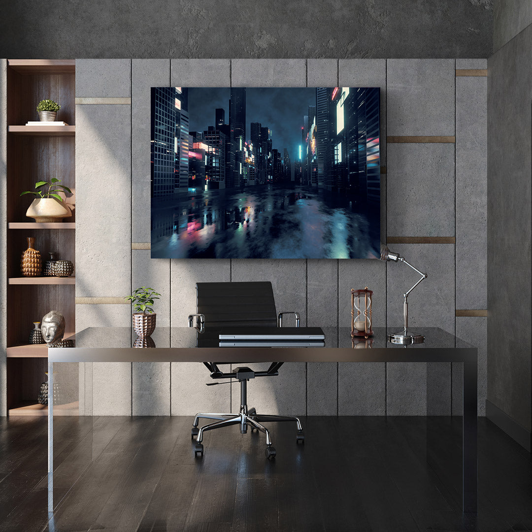 Peinture sur toile - Ville de nuit