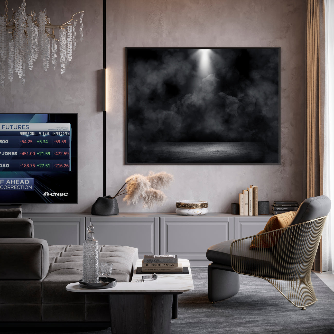 Leinwandgemälde - Rauch im Dunkeln