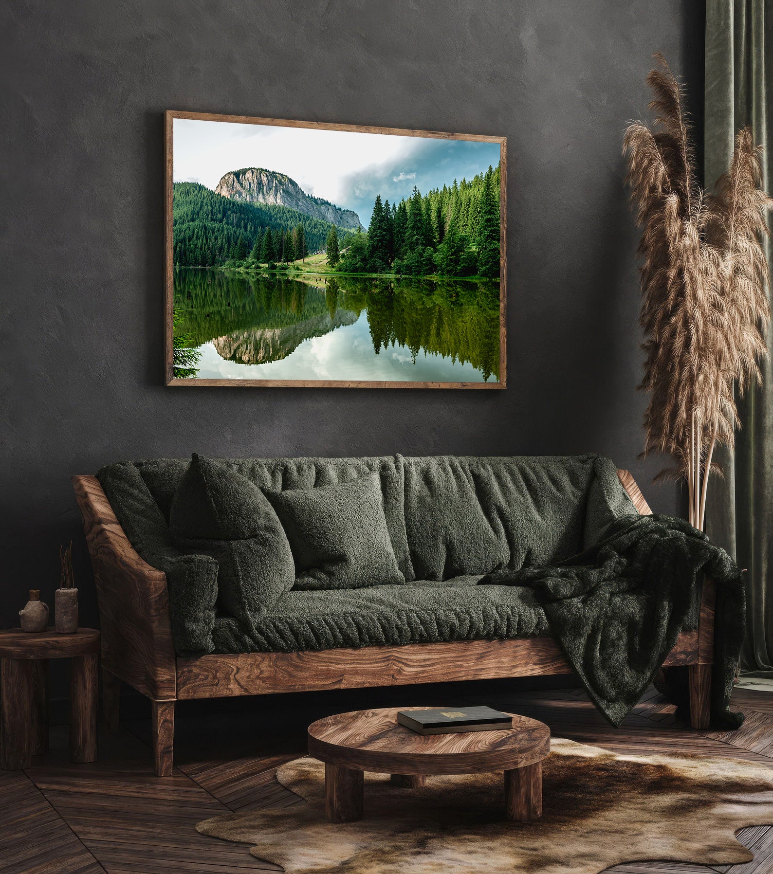 Peinture sur toile - Paysage de lac dans la forêt