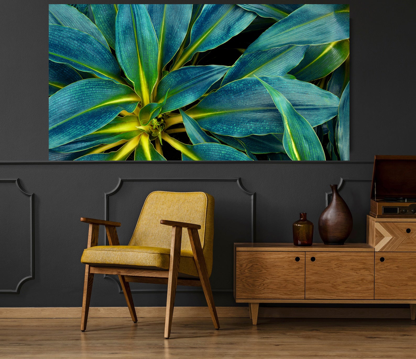 Leinwandgemälde - Grüne Blätter