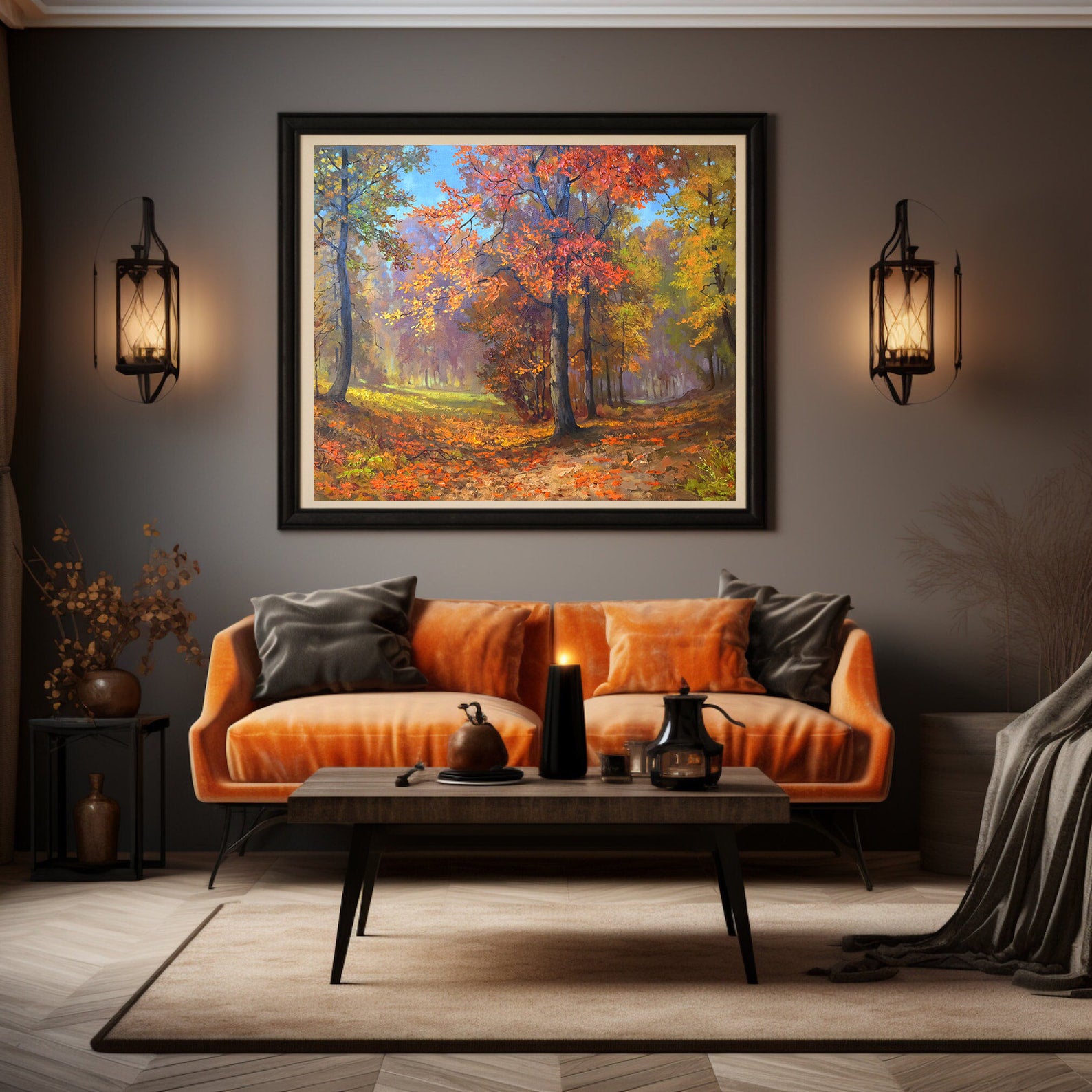 Peinture sur toile - Paysage d'automne