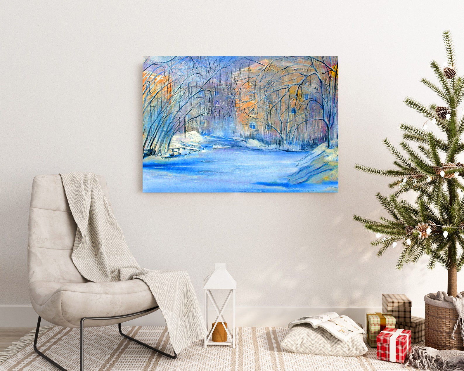 Peinture sur toile - Paysage d'hiver dans la forêt
