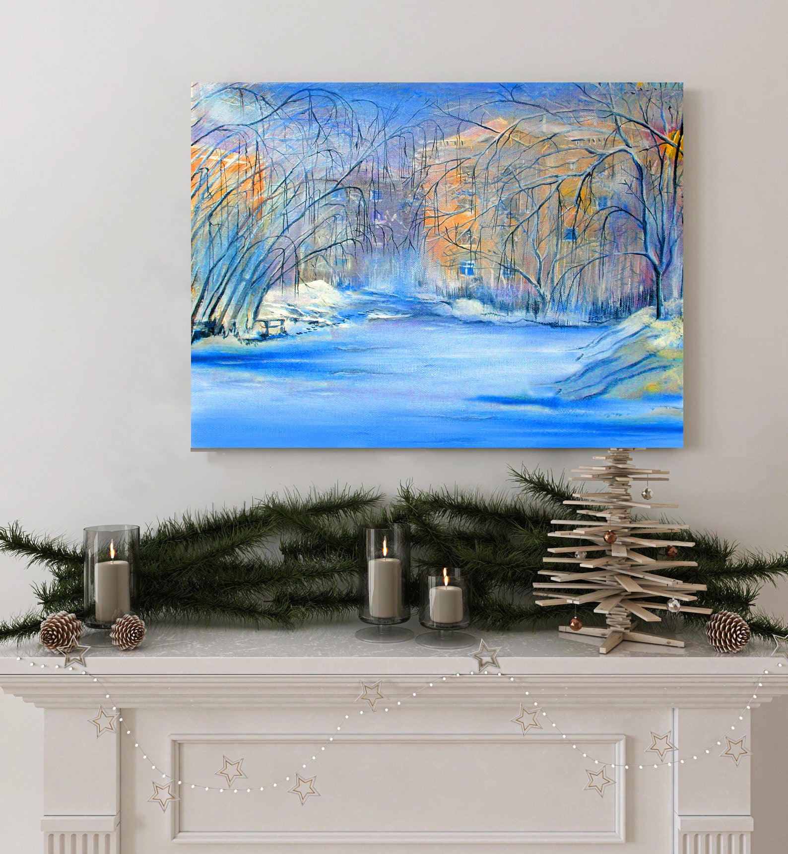 Peinture sur toile - Paysage d'hiver dans la forêt